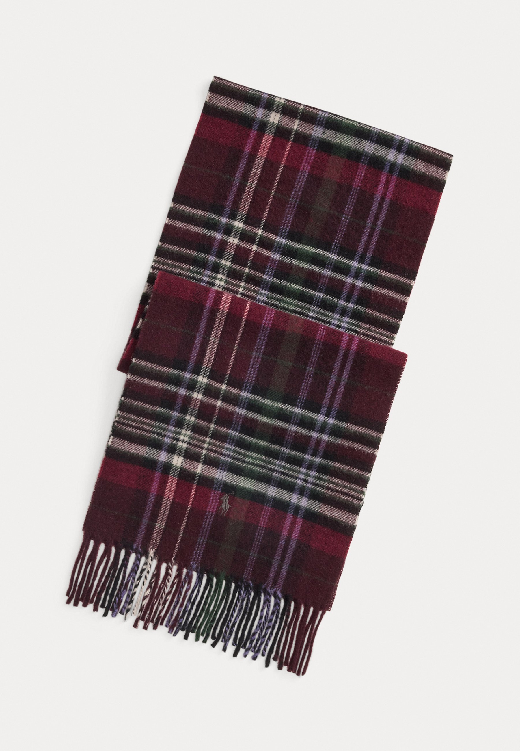Polo Ralph Lauren TARTAN FRINGE WOOL SCARF Scarf wine/multi