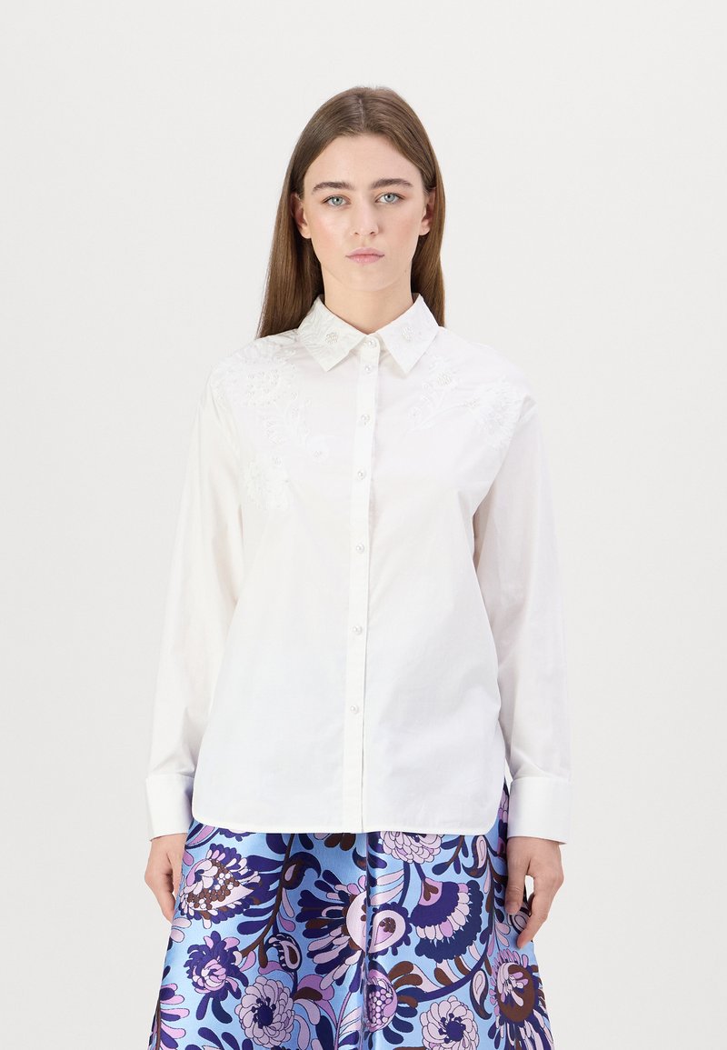 kate spade new york AUTUMN PAISLEY EMBROIDERED SHIRT - Pogājama blūze - fresh white