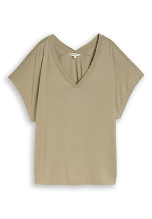 TOM TAILOR, TOM TAILOR T-SHIRT T-SHIRT MIT V-AUSSCHNITT - T-shirt basique - silver olive