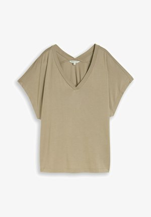 TOM TAILOR, TOM TAILOR T-SHIRT T-SHIRT MIT V-AUSSCHNITT - T-shirt basique - silver olive