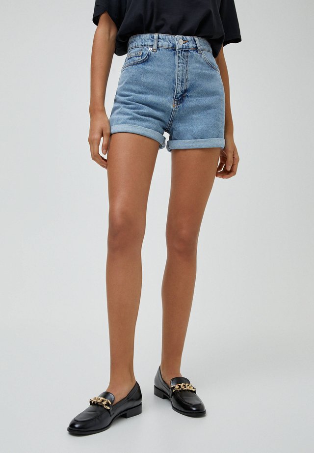 Jeans Shorts - mottled dark blue