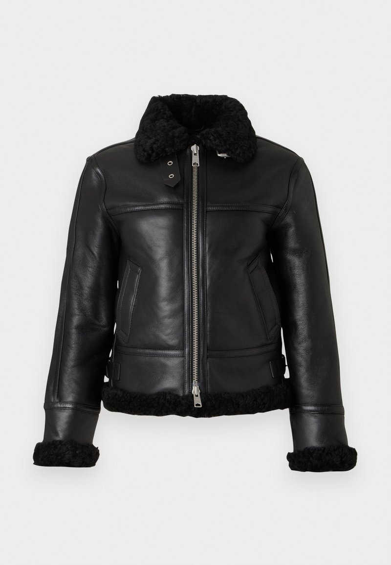 AllSaints Leren jas zwart
