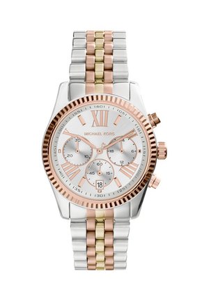 Michael Kors LEXINGTON - Chronograph watch - silver-coloured/gold-coloured/rosegold-coloured