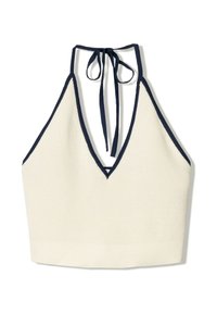 Bershka CONTRAST HALTER - Top - beige/bež - Zalando.si