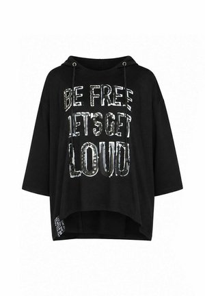 #VDR VILLADELLEROSE, SLOGAN ASYMMETRIC OVERSIZE HOODIE T-SHIRT - Μπλούζα με μακριά μανίκια - black