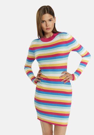 Strickkleid - pink mehrfarbig