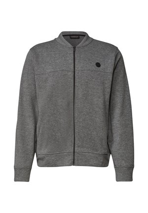 Street One MEN, DOUBLEFACE PIQUÉ BLOUSON MIT ZIPPER - Felpa con zip - metal grey melange