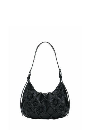 SMALL BRAIDED FLORAL  - Käsilaukku - black