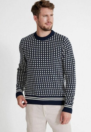 BRYNOLF CREW - Strickpullover - navy ecru