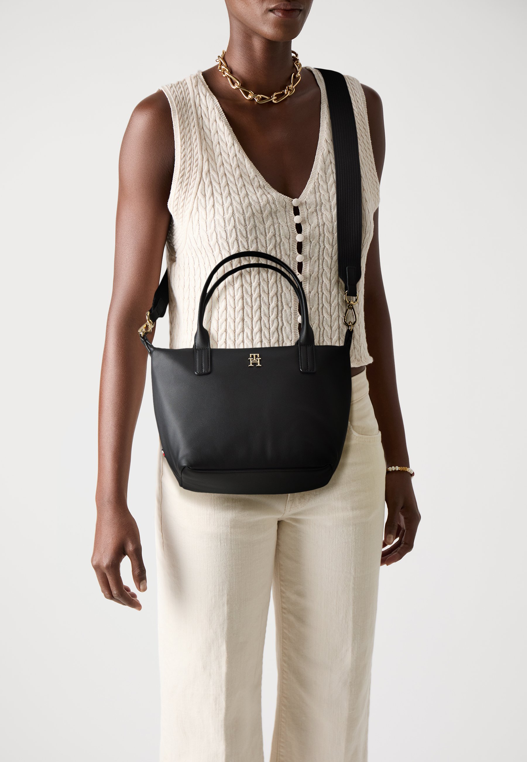 RADLEY London Drapers Road - Tote Bag Grande In Pelle Lucida Nero - Con Chiusura Magnetica E Tasche Interne