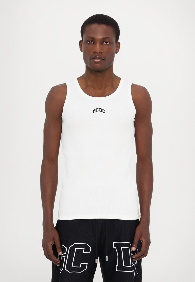 GCDS LOUNGE LOGO TANK - Μπλούζα - bright white