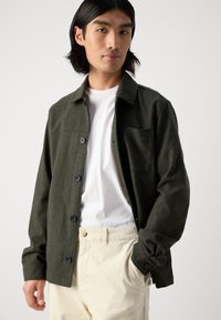 Lindbergh CROPPED LENGTH OVERSHIRT JACKET - Skraistė  - dark khaki melange