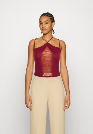 LADDERED HALTER - Top - burgundy