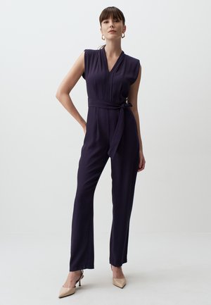 Jimmy Key V-NECK BELTED STYLISH WOVEN JUMPSUIT - Combinaison - dark blue