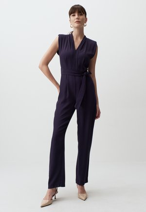 Jimmy Key V-NECK BELTED STYLISH WOVEN JUMPSUIT - Jumpsuit - dark blue