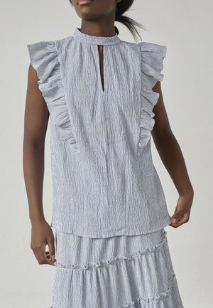 Bluse - blue white stripe
