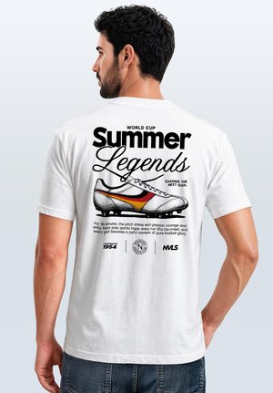 Neverless, HERREN T-SHIRT BACKPRINT - SOCCER SUMMER LEGENDS DESIGN - - T-Shirt print - weiß