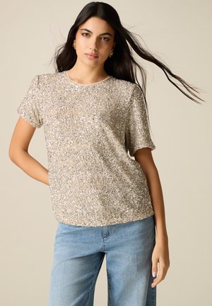 CON PAILLETTES - T-Shirt print - oro