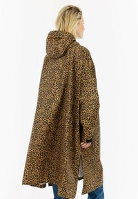 Dierlijke print hoodie in bruin en zwart, met een losse silhouet, textuurstof en lange mouwen met contrasterende manchetten.