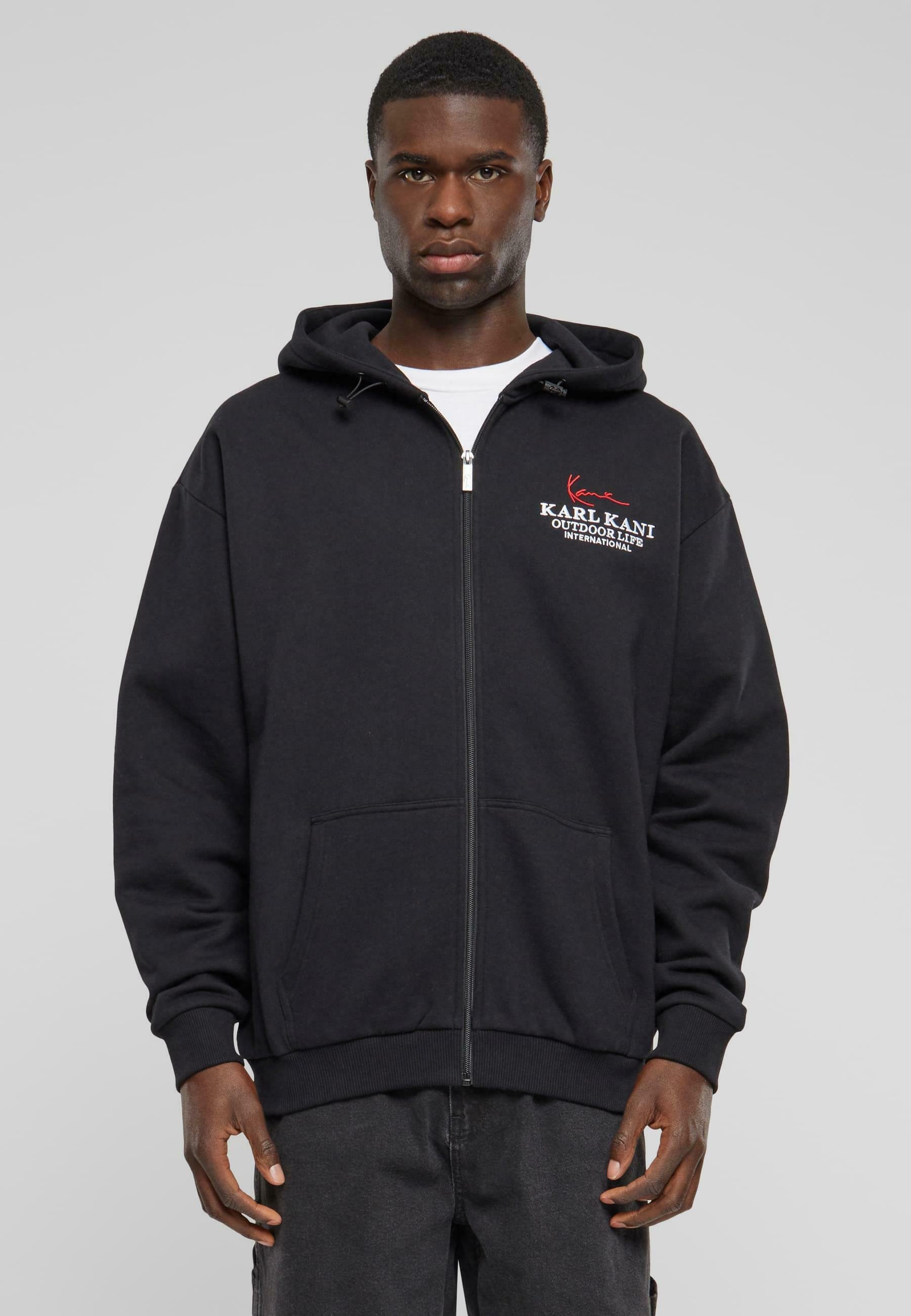 Karl Kani COLLEGE HEAVY CROP - Zip-up sweatshirt - black