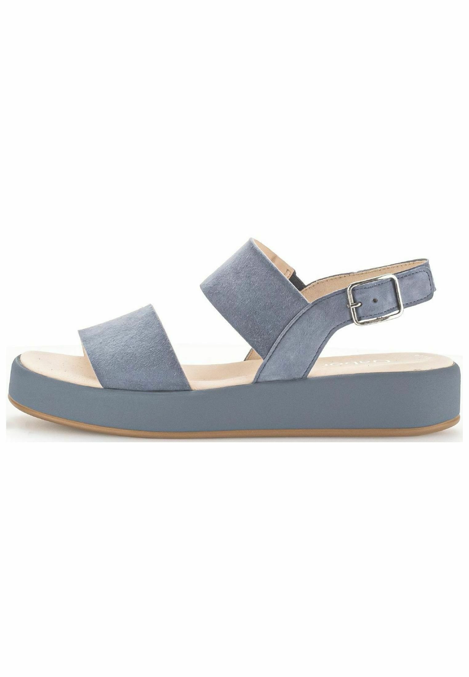 Gabor Sandali Con Zeppa E Cinghie Per Donna – Blu Nautic, 38 EU, Altezza Tacco 5 Cm