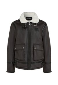 MONOGRAM SHEARLING - Overgangsjakke - black coffee