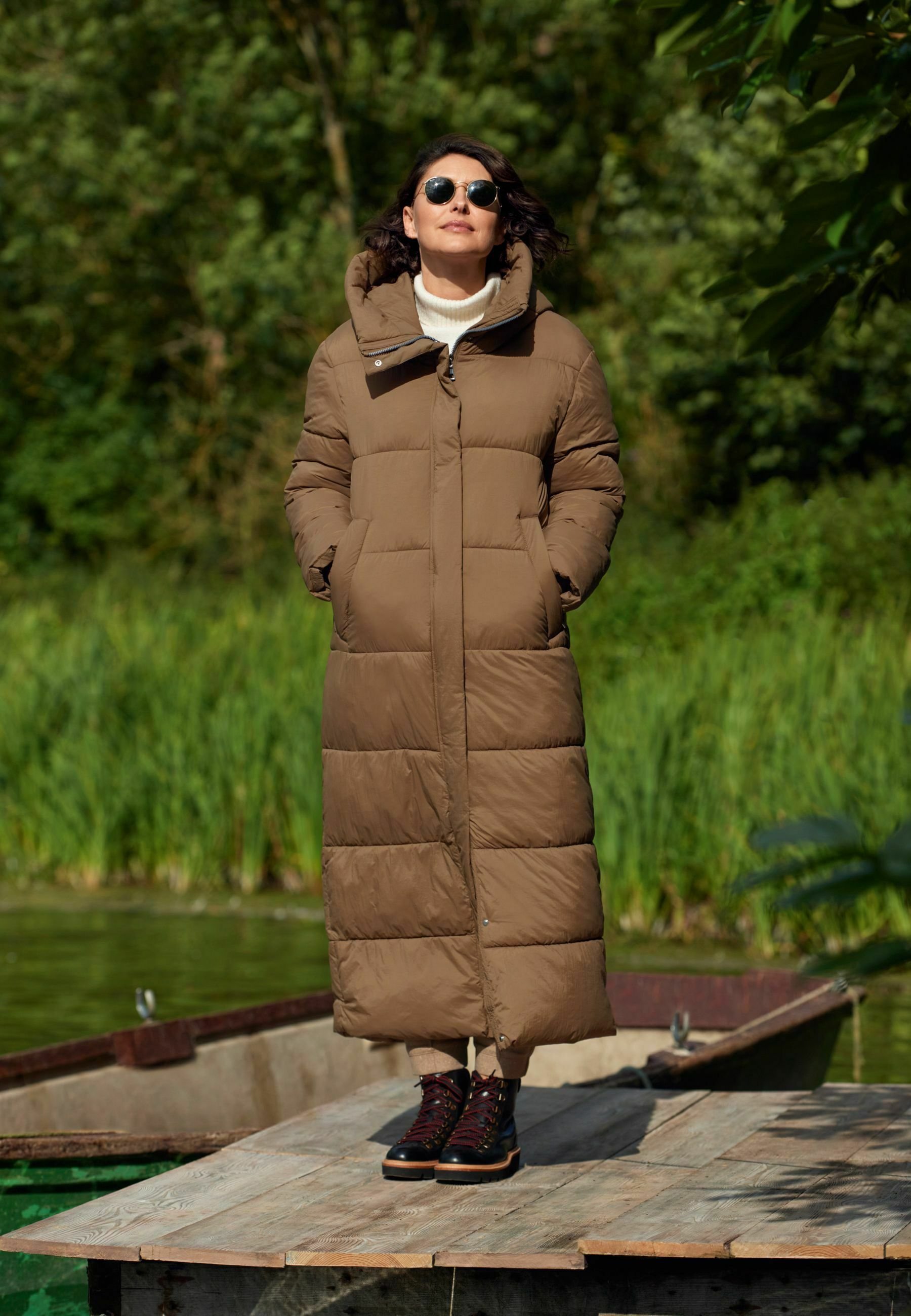 next camel padded coat