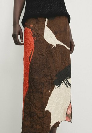 A-line skirt - mottled dark brown