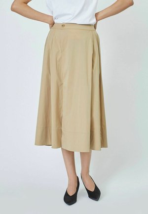 COTTONCC CRISP MIDI SKIRT - Falda acampanada - khaki