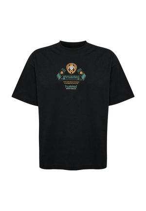 LOOSE S/S SCARF - Print T-shirt - black
