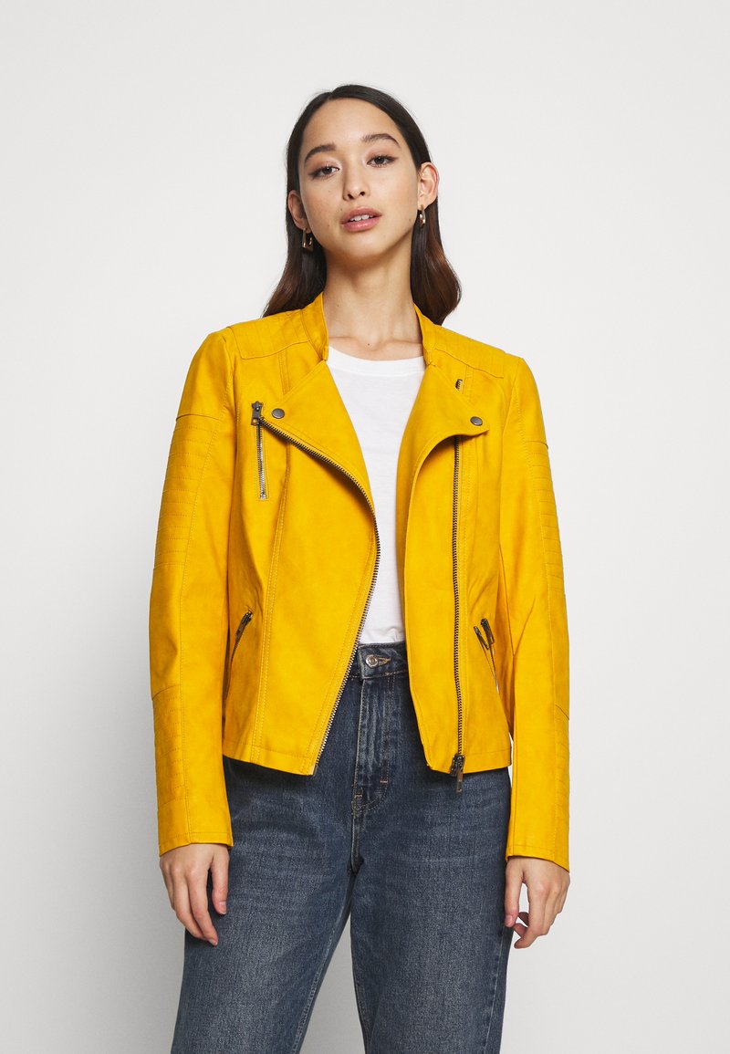 ONLY ONLAVA BIKER OTW NOOS - Casaco de pele sintética - golden yellow