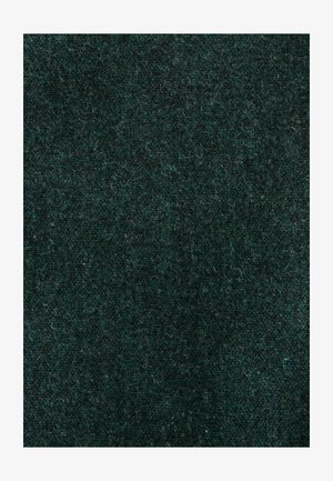 Tissu en laine vert foncé présentant une surface texturée avec une apparence légèrement duveteuse, uniforme en couleur et en motif.