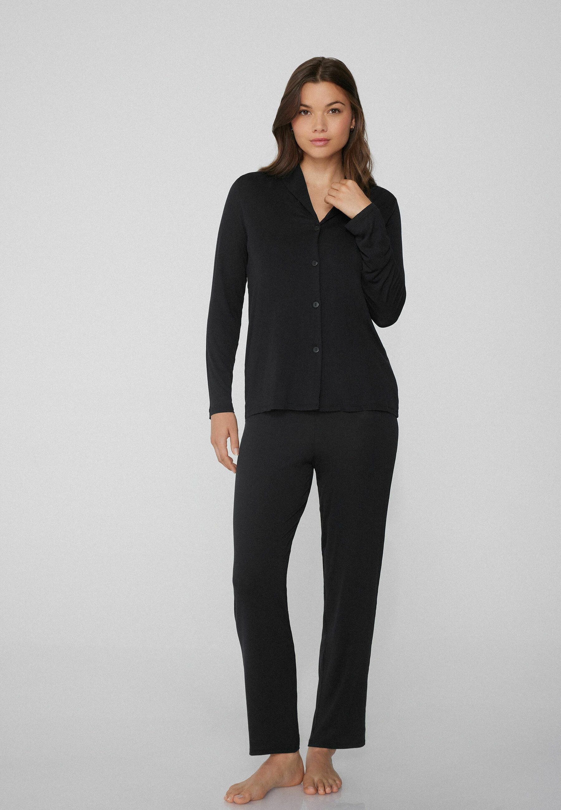 DHRUVI TRENDZ Pigiama Kurta Set Donna: Coordinato In Rayon A Maniche Lunghe Con Pantaloni Alla Caviglia - Nero, Taglia L