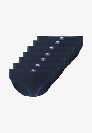 Bañadores de algodón azul oscuro en un pack múltiple, con una textura suave, cinturilla elástica y una pequeña etiqueta de logo en la parte delantera.