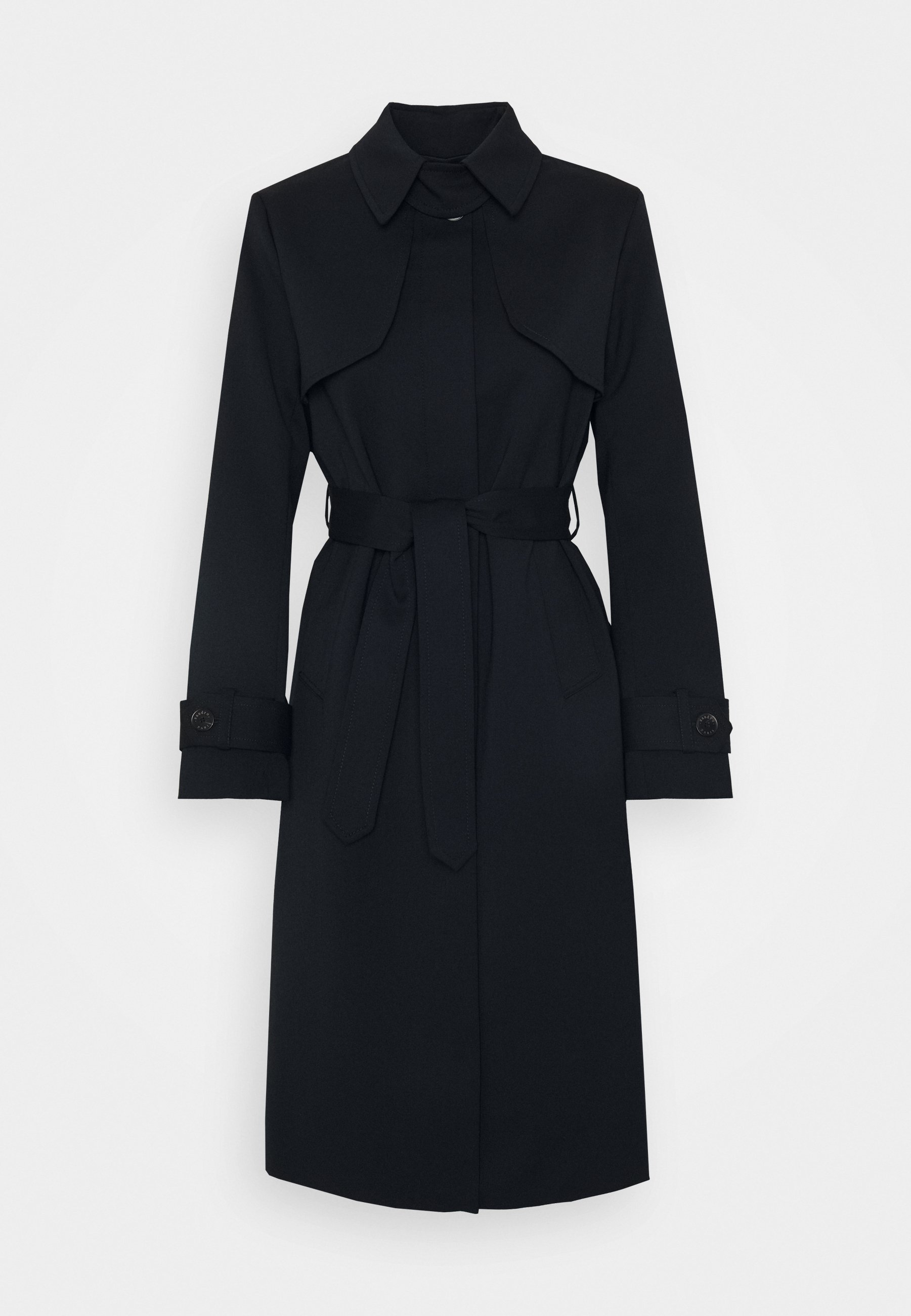 Kurzmantel Coat Kellerfalte Mantel Sandro Pleat-Back Trench Coat
