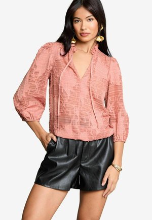Lipsy REGULAR FIT - 3/4 SLEEVE TIE NECK - Blúz - pink
