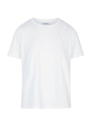Morgan, MORGAN MORGAN EMBROIDERED ROUND NECK T-SHIRT - T-shirts print - blanc