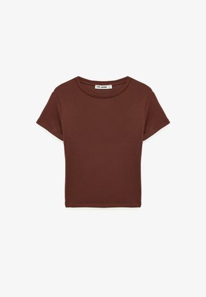 Koton, SHORT SLEEVE T-SHIRT. - Camiseta básica - brown