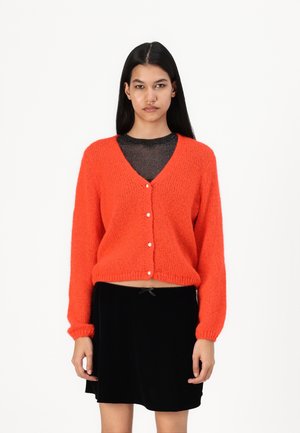 VILA VICHOCA PEARL - Strickjacke - poppy red