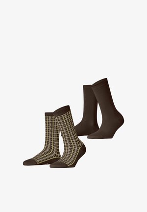 Esprit, RETRO PLAID 2-PACK SOCKEN - Sokken - chocolate