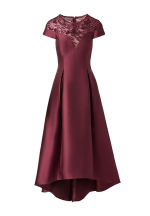 Adrianna Papell, COMBO MIKADO HI LOW GOWN - Occasion wear - deep wine