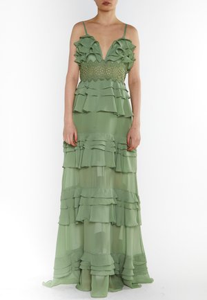 True Decadence THE SOPHIA  PLUNGE FRONT TIERED RUFFLE - Iltapuku - sage green