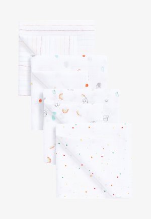 4 PACK - Zavinovací deka - white bright rainbow print