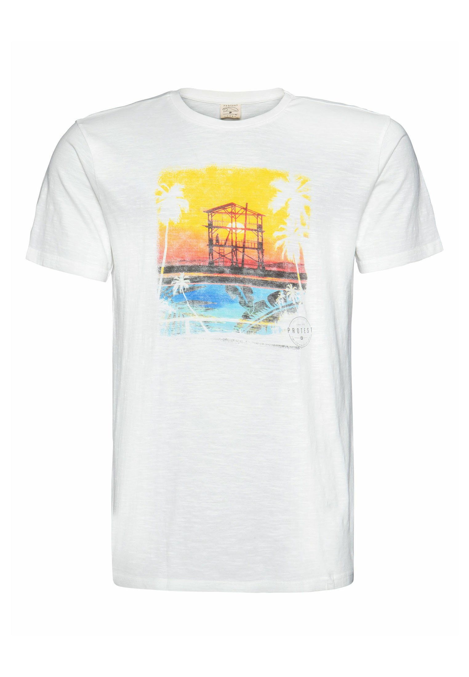 Protest STANTON T shirt print off whiteyellow Zalando.nl Protest STANTON T shirt print off whiteyellow Zalando.nl
