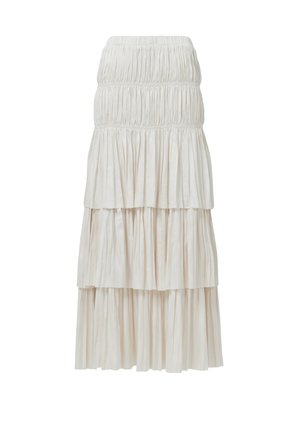 Leem, A-LINE TIERED SKIRT - Maxi skirt - white