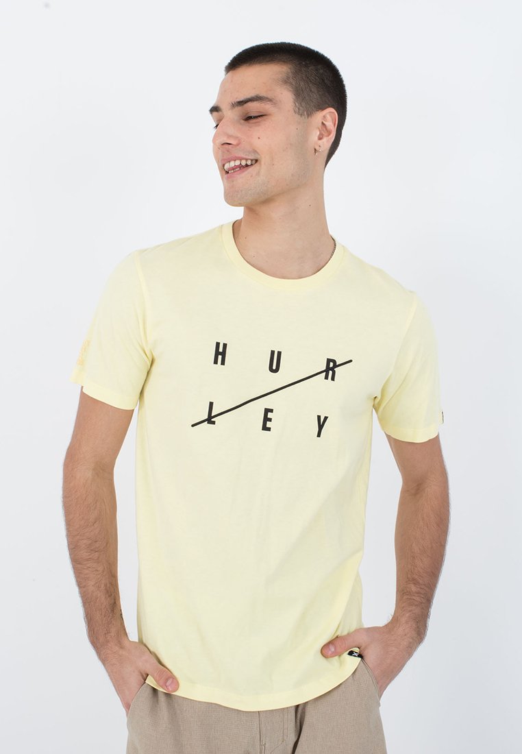 hurley T-shirt print geel