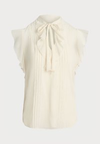 PINTUCKED GEORGETTE TIE NECK BLOUSE - Μπλούζα - mascarpone cream