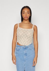 BDG Urban Outfitters - JAIDA LACE VEST - Viršus - offwhite Miniatiūros vaizdas 1