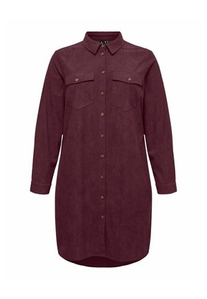 Vero Moda Curve, SHIRT DRESS VMCVILJA SHORT DRESS - Blousejurk - winetasting