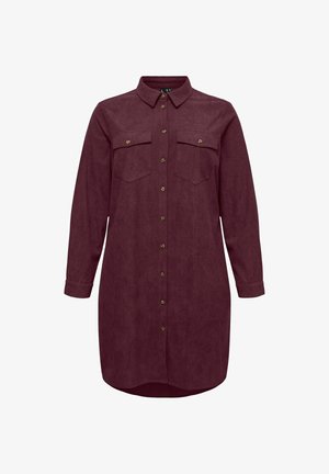 Vero Moda Curve, SHIRT DRESS VMCVILJA SHORT DRESS - Blousejurk - winetasting
